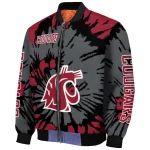 custom washington state cougars burst splatter crimson bomber jacket best selling