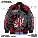 custom washington state cougars burst splatter crimson bomber jacket best selling