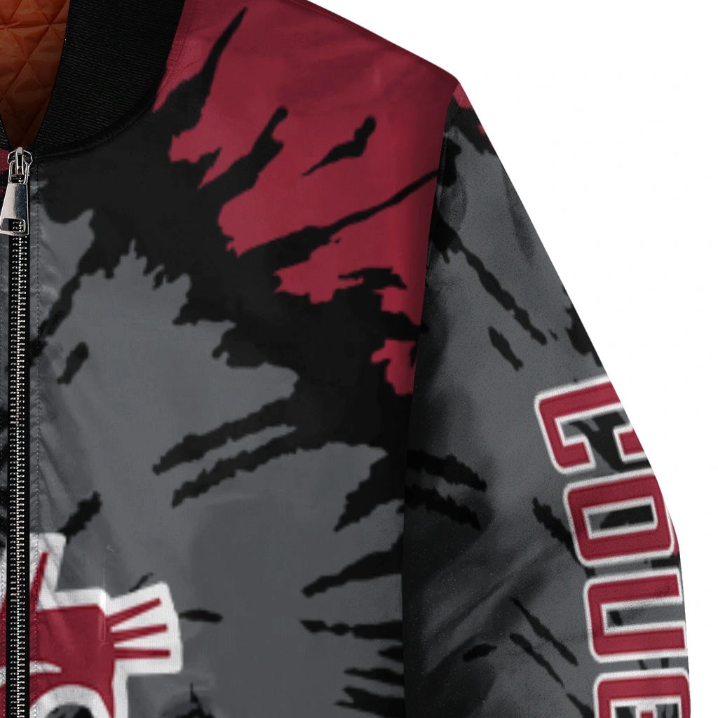 custom washington state cougars burst splatter crimson bomber jacket premium grade custom washington state cougars burst splatter crimson bomber jacket premium grade