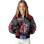 custom washington state cougars burst splatter crimson bomber jacket best selling