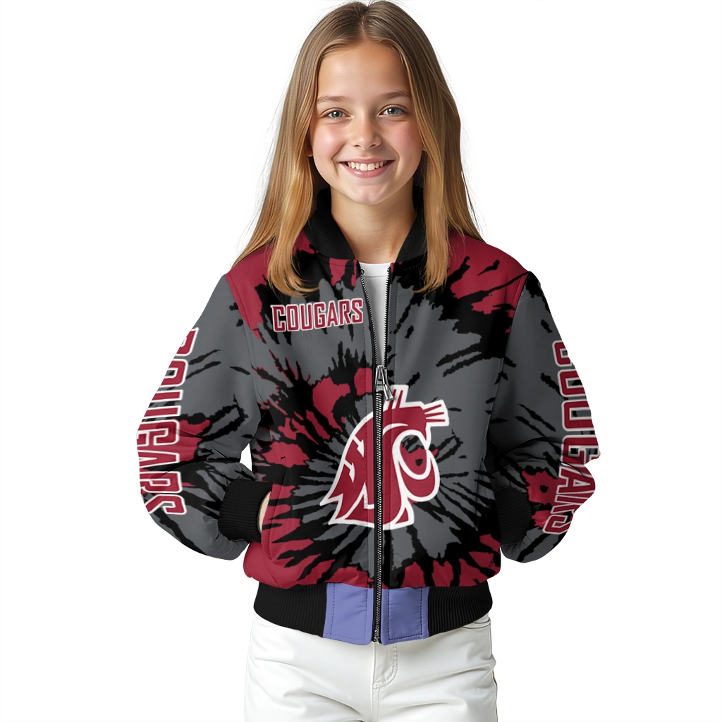 custom washington state cougars burst splatter crimson bomber jacket top rated custom washington state cougars burst splatter crimson bomber jacket top rated