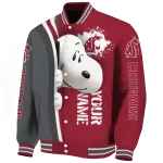 custom washington state cougars snoopy head crimson varsity jacket best selling