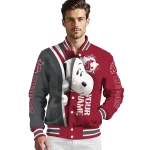 custom washington state cougars snoopy head crimson varsity jacket best selling