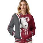 custom washington state cougars snoopy head crimson varsity jacket best selling
