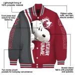 custom washington state cougars snoopy head crimson varsity jacket best selling