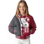 custom washington state cougars snoopy head crimson varsity jacket best selling