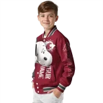 custom washington state cougars snoopy head crimson varsity jacket best selling
