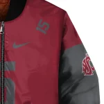 custom washington state cougars team patch crimson bomber jacket best selling