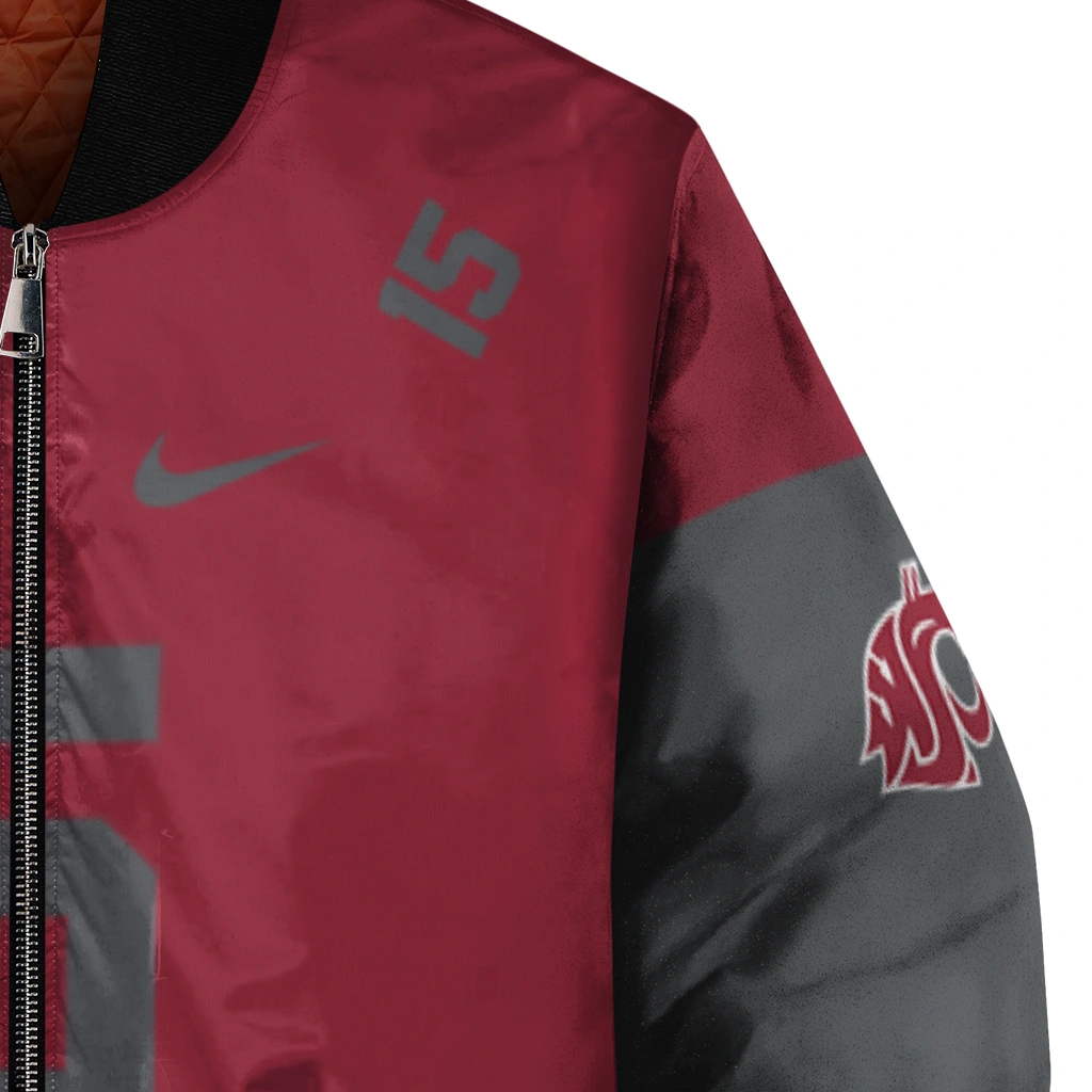 custom washington state cougars team patch crimson bomber jacket premium grade custom washington state cougars team patch crimson bomber jacket premium grade