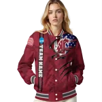 custom washington state cougars usa flag claws crimson varsity jacket best selling