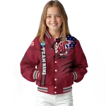 custom washington state cougars usa flag claws crimson varsity jacket best selling