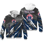 custom washington wizards claw mesh blue gray windbreaker jacket best selling