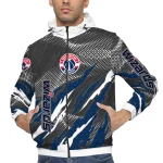 custom washington wizards claw mesh blue gray windbreaker jacket best selling