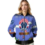 custom washington wizards mario blocks blue black bomber jacket best selling