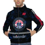 custom washington wizards shards cluster blue windbreaker jacket best selling