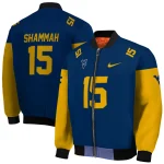 custom west virginia mountaineers team patch blue bomber jacket best selling