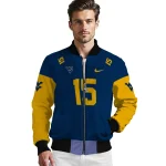 custom west virginia mountaineers team patch blue bomber jacket best selling