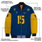custom west virginia mountaineers team patch blue bomber jacket best selling