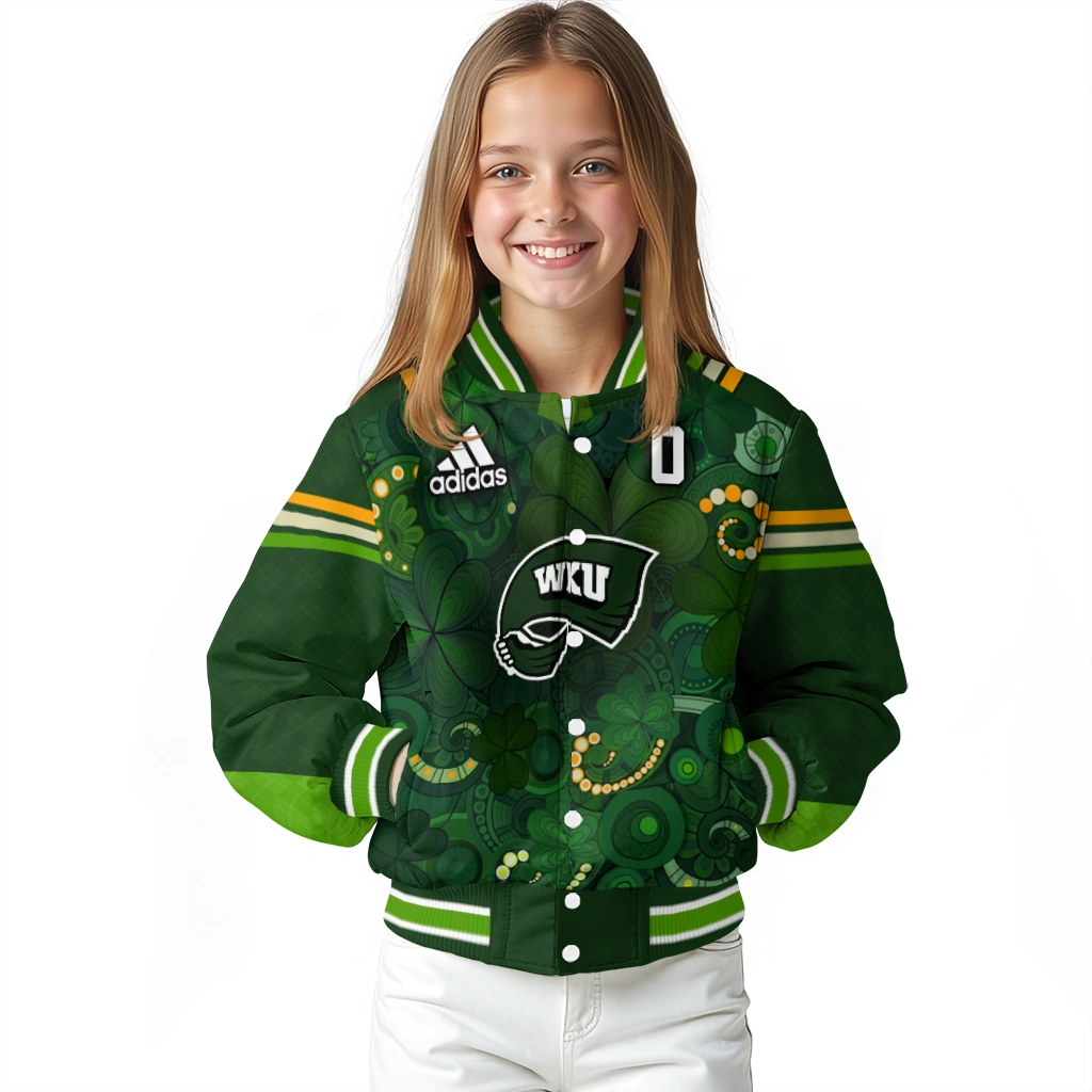 custom western kentucky hilltoppers shamrock vortex green varsity jacket top rated custom western kentucky hilltoppers shamrock vortex green varsity jacket top rated