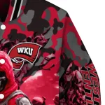 custom western kentucky hilltoppers skull horde red varsity jacket best selling