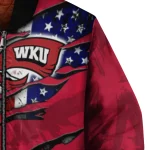custom western kentucky hilltoppers usa flag claws red bomber jacket best selling
