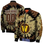 custom western michigan broncos burst splatter brown bomber jacket best selling
