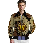 custom western michigan broncos burst splatter brown bomber jacket best selling