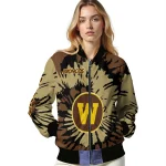 custom western michigan broncos burst splatter brown bomber jacket best selling