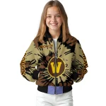 custom western michigan broncos burst splatter brown bomber jacket best selling