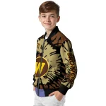custom western michigan broncos burst splatter brown bomber jacket best selling