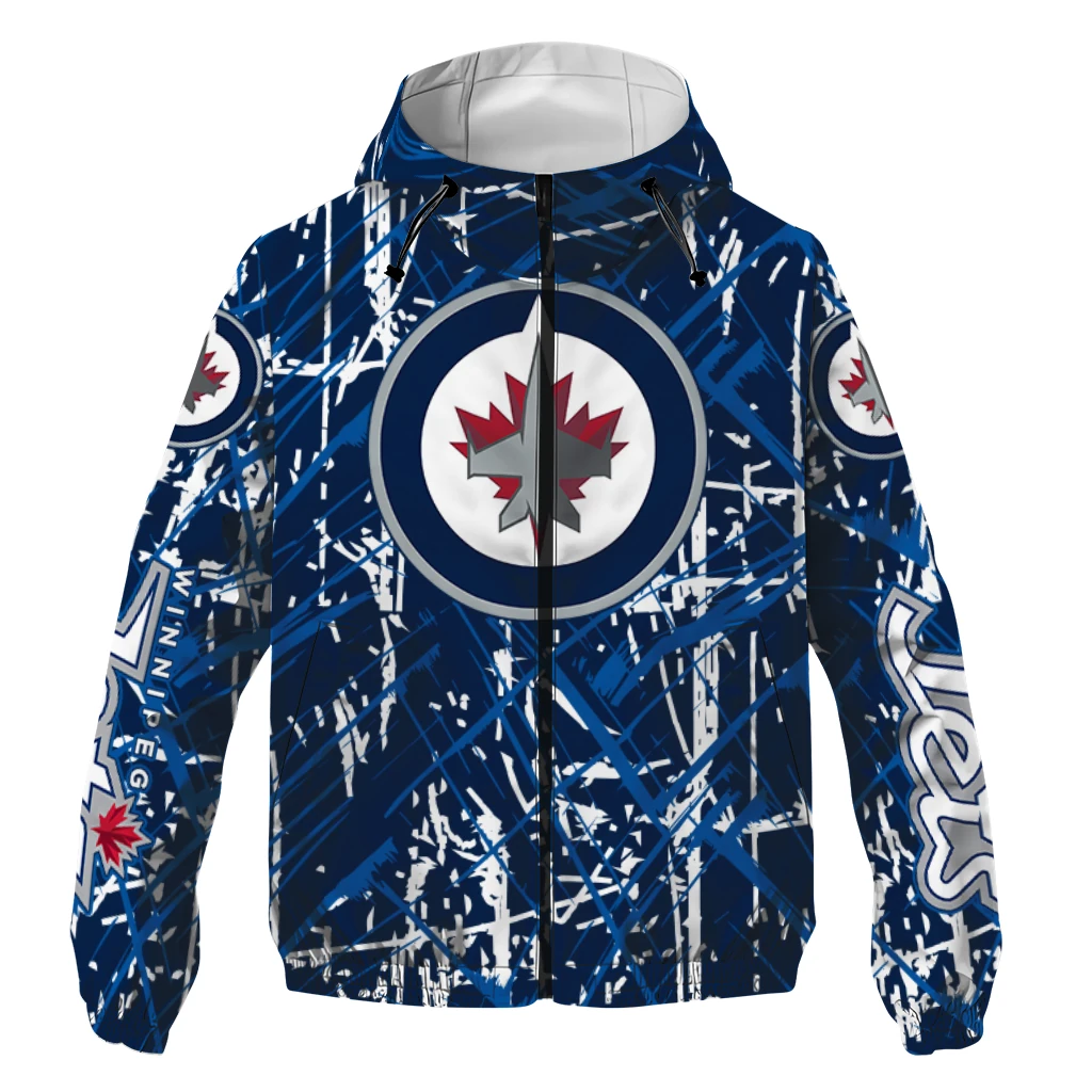 custom winnipeg jets brushstroke pattern blue windbreaker jacket best selling custom winnipeg jets brushstroke pattern blue windbreaker jacket best selling