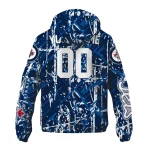 custom winnipeg jets brushstroke pattern blue windbreaker jacket best selling