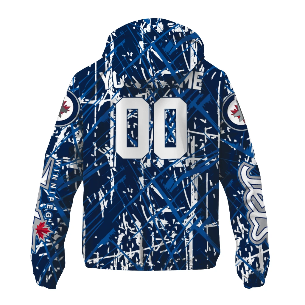 custom winnipeg jets brushstroke pattern blue windbreaker jacket fashion forward custom winnipeg jets brushstroke pattern blue windbreaker jacket fashion forward