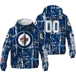 custom winnipeg jets brushstroke pattern blue windbreaker jacket best selling