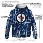custom winnipeg jets brushstroke pattern blue windbreaker jacket best selling