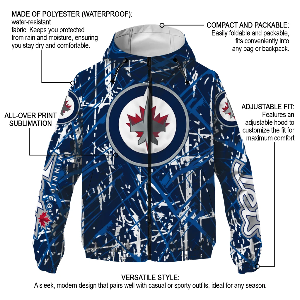 custom winnipeg jets brushstroke pattern blue windbreaker jacket new arrival custom winnipeg jets brushstroke pattern blue windbreaker jacket new arrival