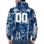 custom winnipeg jets brushstroke pattern blue windbreaker jacket best selling