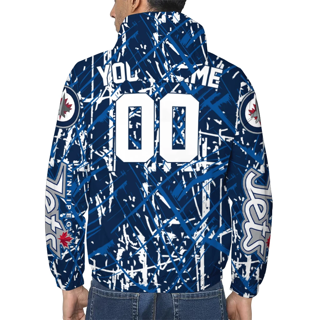 custom winnipeg jets brushstroke pattern blue windbreaker jacket trendy custom winnipeg jets brushstroke pattern blue windbreaker jacket trendy