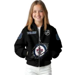 custom winnipeg jets claw cut black bomber jacket best selling