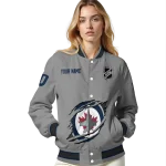 custom winnipeg jets claw streak grey varsity jacket best selling