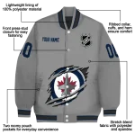 custom winnipeg jets claw streak grey varsity jacket best selling