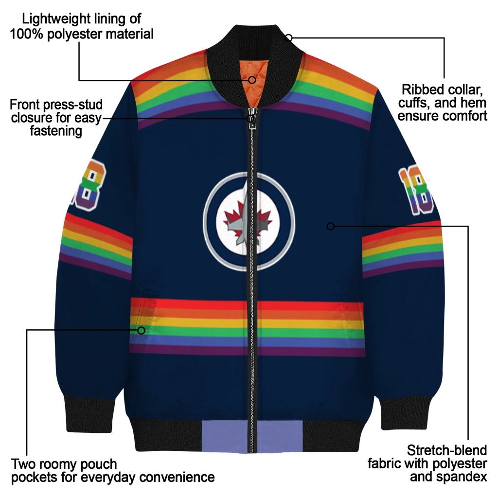custom winnipeg jets rainbow jersey number blue bomber jacket new arrival custom winnipeg jets rainbow jersey number blue bomber jacket new arrival