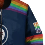 custom winnipeg jets rainbow jersey number blue bomber jacket best selling