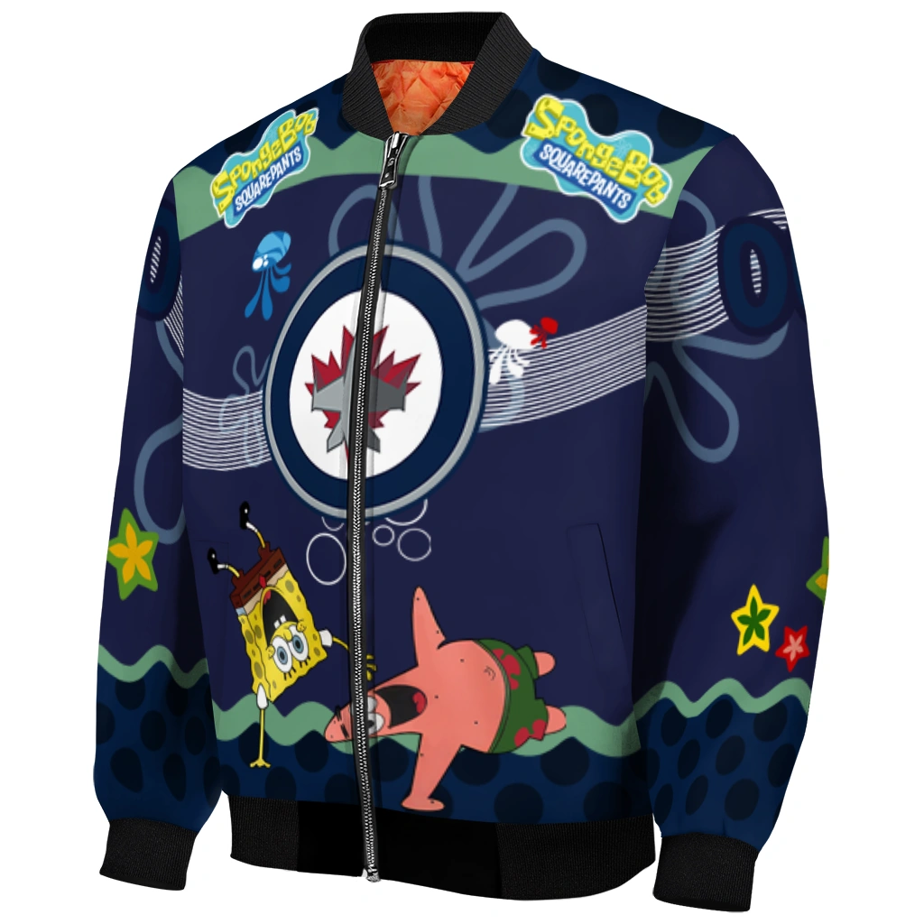 custom winnipeg jets spongebob playtime blue bomber jacket fashion forward custom winnipeg jets spongebob playtime blue bomber jacket fashion forward