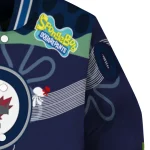 custom winnipeg jets spongebob playtime blue varsity jacket best selling