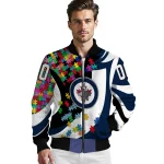 custom winnipeg jets stars and stripes slashes blue bomber jacket best selling
