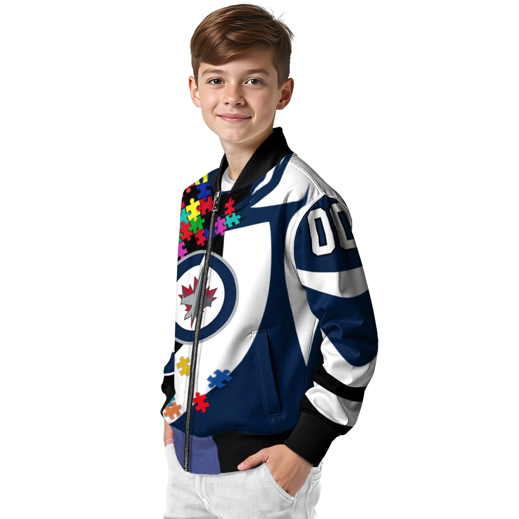 custom winnipeg jets stars and stripes slashes blue bomber jacket trendy custom winnipeg jets stars and stripes slashes blue bomber jacket trendy