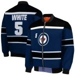 custom winnipeg jets stripe statement blue black bomber jacket best selling