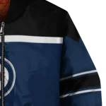 custom winnipeg jets stripe statement blue black bomber jacket best selling