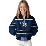 custom winnipeg jets stripe statement blue black bomber jacket best selling